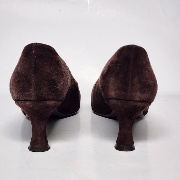 STUART WEITZMAN Brown Suede Kitten 2” Heel Shoes 6.5M - Picture 3 of 10